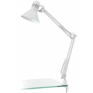 Image of Loops - Table Desk Lamp Colour Shiny White Moveable In Line Switch Bulb E27 1x40W