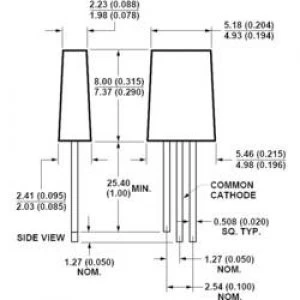 Image of LED indicator light multi colour Red Green Rectangular 2 x 5 mm