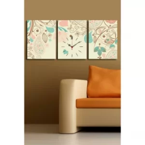Image of 3P3040CS-61 Multicolor Decorative Canvas Wall Clock (3 Pieces)
