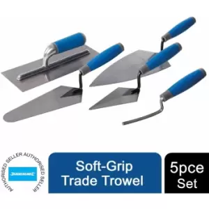 Image of Trowel Set Soft-Grip Jointing Trade 5pce Plastering Tool 395016 - Silverline