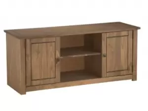 Image of Birlea Santiago Distressed Pine 2 Door 1 Shelf Flat Screen TV Unit Flat Packed