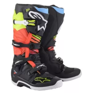 Image of Alpinestars Tech 7 Black Yellow Fluo Red Fluo US 11