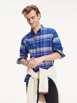 Image of Tommy Hilfiger Classic Tartan Long Sleeved Shirt - Blue