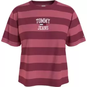 Image of Tommy Jeans College Stripe T Shirt - Red
