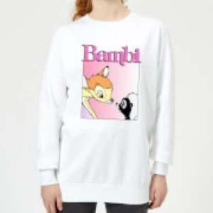 Image of Disney Bambi Nice To Meet You Womens Sweatshirt - White - S