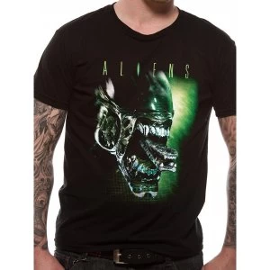 Image of Aliens - Unisex Medium Alien Head T-Shirt (Black)