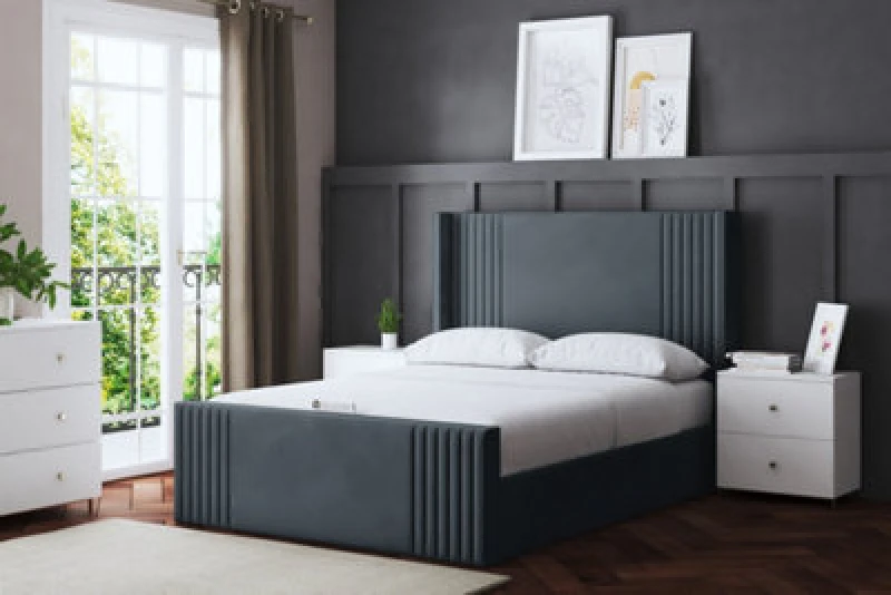 Image of DS LIVING Elara Winged Steel Upholstered Bed Single AM_DVNSHRE_SIN_ST