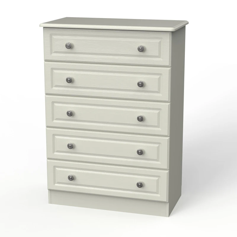 Image of Ready Assembled 2 U Kendal 5 Drawer Chest (Ready Assembled) Stone