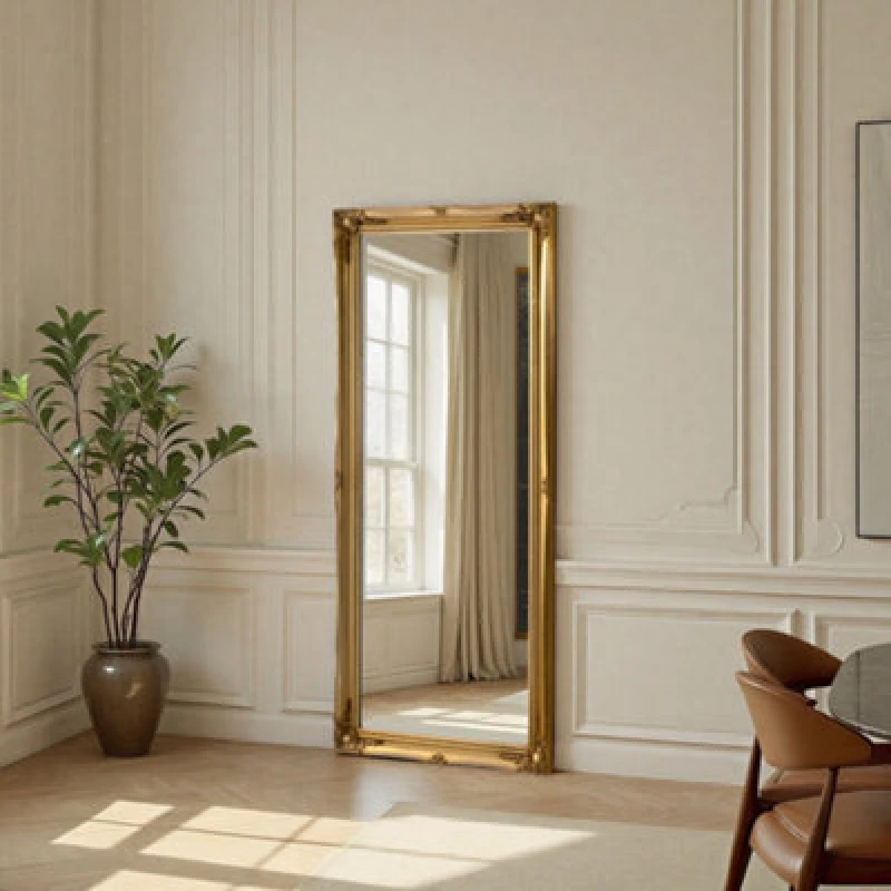 Image of Yearn Mirrors French Style Carved Full Length Mirror Gold 166x75cm Gold