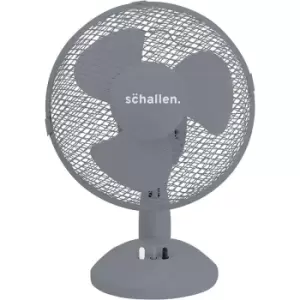 Image of Schallen - Small 9' Portable Desk Table Oscillating Cooling Fan with 2 Speed Setting & Quiet Operation in Grey