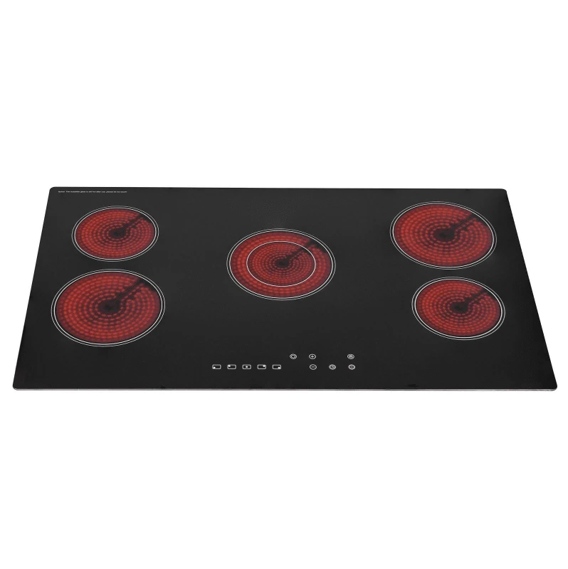 Image of SIA 90cm Black 5 Zone Frameless Touch Control Electric Ceramic Hob - CERH90BL Black