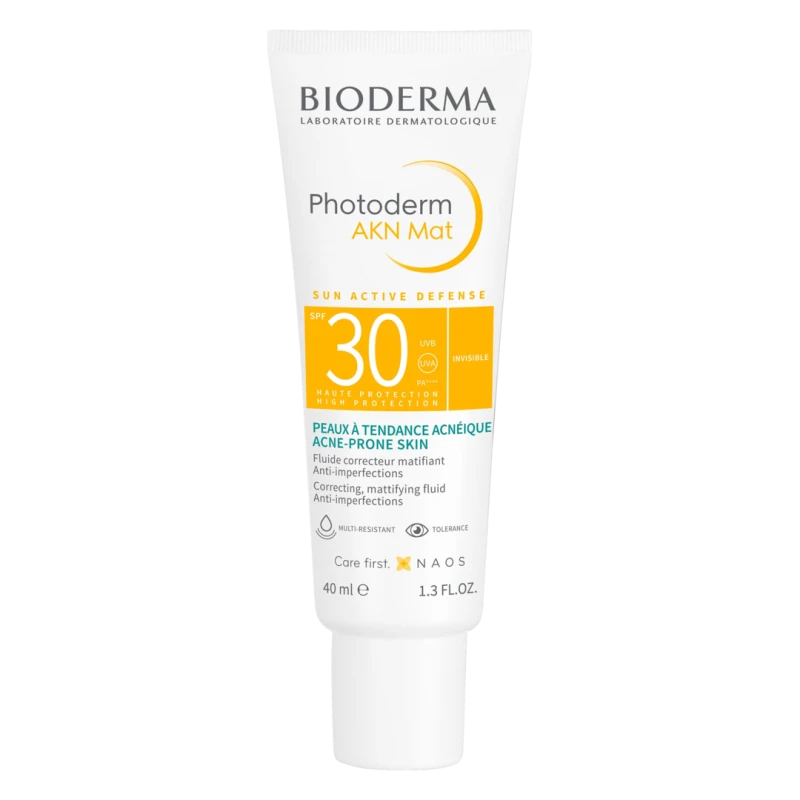 Image of Bioderma AKN Mat SPF 30 For Combination Acne-Prone Skin - 40ml - Daily SPF Sunscreen - Face the Future