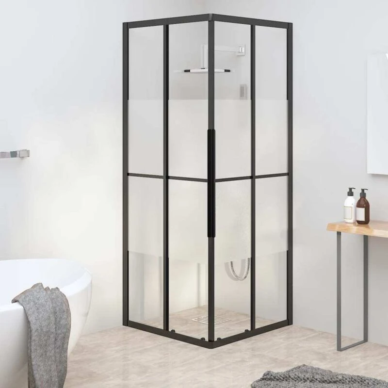 Image of VIDAXL Vidaxl - Shower Cabin Half Frosted esg 80x80x180cm Black 8720286933039