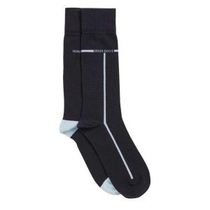 Image of Hugo Boss 2 Pack RS Logo Stripe Socks Navy