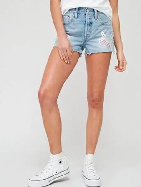 Image of Levis 501&reg; Original Denim Shorts - Fresh As A Daisy, Blue, Size 30, Women