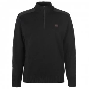 Image of Paul And Shark Marine Quarter Zip Sweater - Black 011