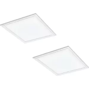 Image of 2 PACK Flush Ceiling Panel Light White Sqaure Tile 16W Built in LED 4000K
