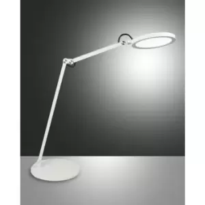 Image of Fabas Luce Regina Integrated LED Table Lamp White Glass