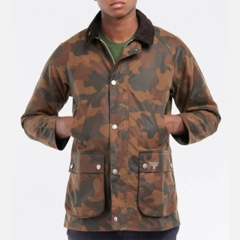 Image of Barbour Beacon Mens Summer Camo Wax Jacket - Olive Camo - M