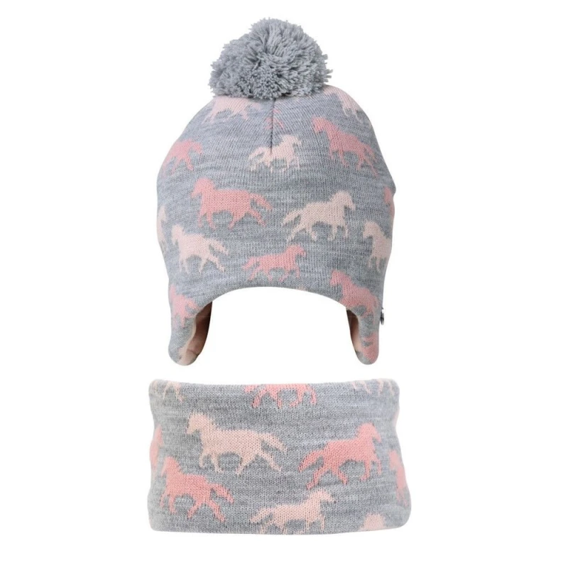 Image of HyFASHION Flaine Horse Hat & Headband Set in Grey Grey Unisex One Size