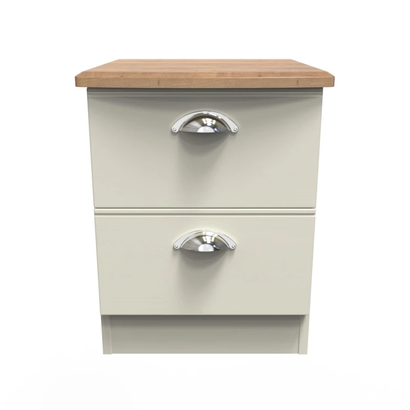 Image of Ready Assembled 2 U Albert 2 Drawer Bedside Cab(Ready Assembled) Cream