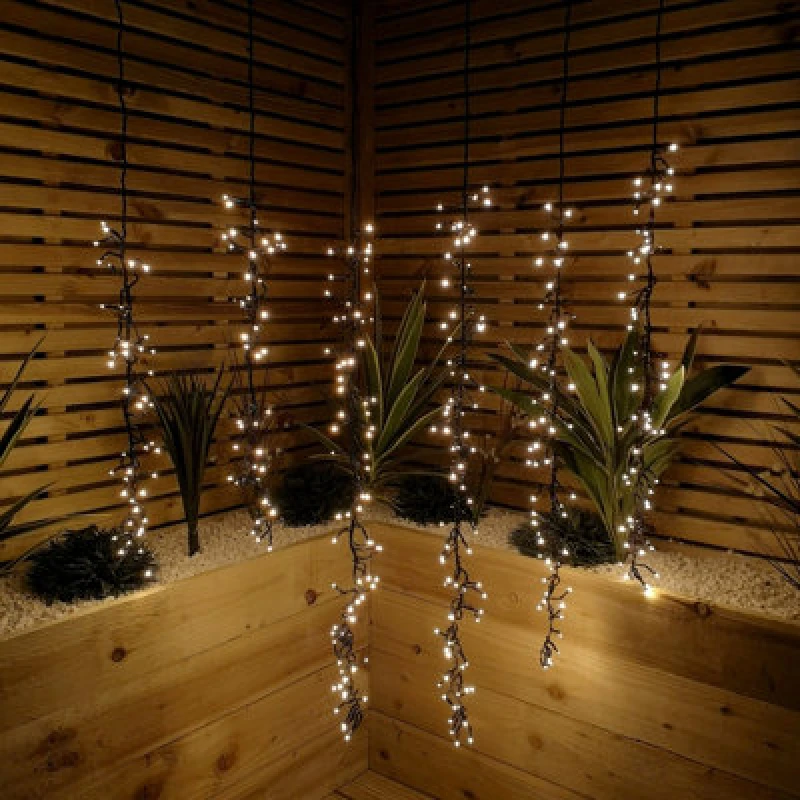 Image of Set of 6 Drop Tree Multi-Action Christmas ClusterBrights with 384 Warm White