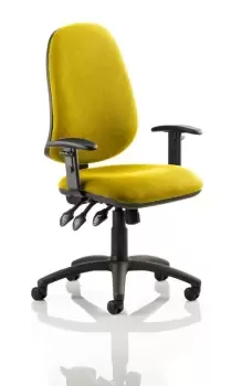 Image of Eclipse XL Lever Task Operator Chair Bespoke With Height Adjustable Arms In Yellow