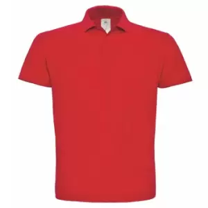 Image of B&C ID.001 Mens Short Sleeve Polo Shirt (M) (Red)