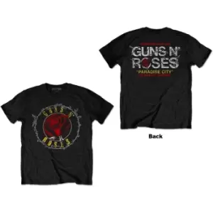Image of Guns N' Roses - Rose Circle Paradise City Unisex XX-Large T-Shirt - Black