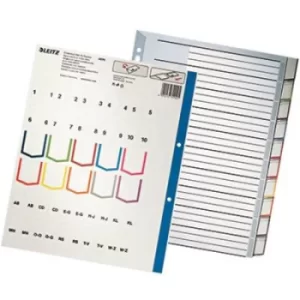 Image of Leitz 4370 Index A4, Oversized Blank Polypropylene Grey 10 dividers 43700000