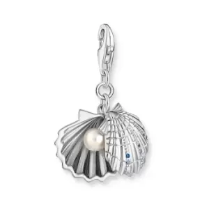 Image of THOMAS SABO Silver & Pearl Scallop Shell Charm
