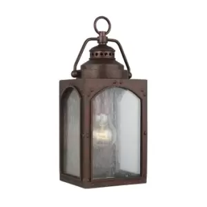 Image of Outdoor IP44 1 Bulb Wall Light Lantern Copper Oxide LED E27 60W d00927