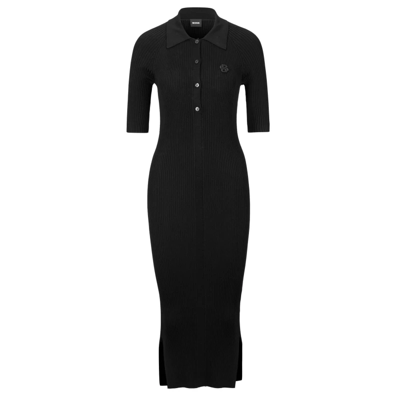 Image of BOSS Button Placket Dress - Black 10