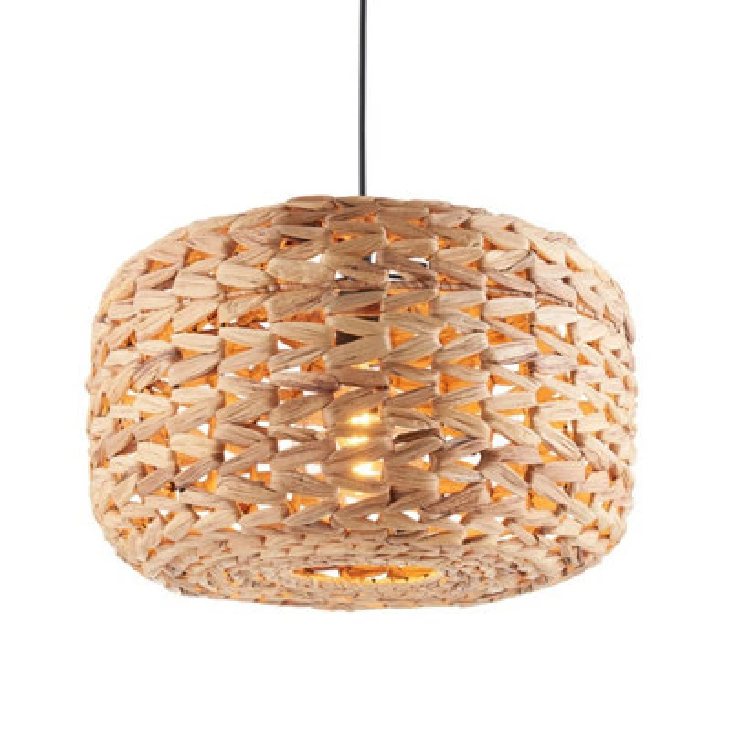 Image of Toca Wire Frame Pendant Ceiling Light Natural Water Hyacinth, 1x E27