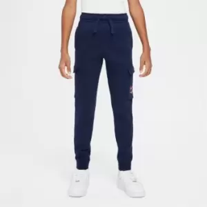 Image of Nike Sportswear Big Kids (Boys') Fleece Cargo Pants - Blue