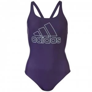 Image of adidas Womens Fit Badge Of Sport Swimsuit - Legend Purple