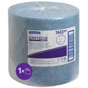 Image of Kimtech - 7643 Prep Process Wipers Large Roll Blue - Blue