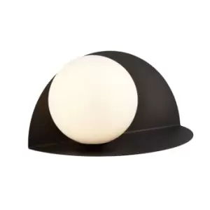 Image of Form Black Globe Wall Lamp with White Glass Shades, 1x E14