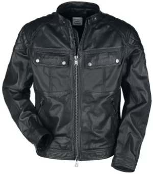 Image of Timberland Moto Guzzi Leather Jacket Leather Jacket black