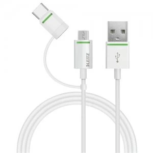 Image of Leitz Complete USB-C and Micro USB Adapter to USB Cable 1m