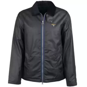 Image of Barbour Mens College Wax Jacket Navy/Ivy Tartan XXL