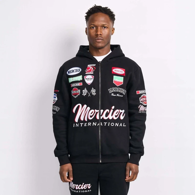 Image of Mercier International Zip Hoodie - Black XS