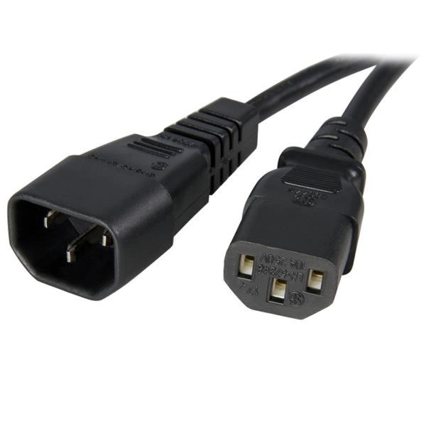 Image of StarTech 1m Standard Computer Power Cord Extension C14 to C13