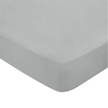 Image of Bedeck of Belfast Fine Linens 600TC Plain Dye Fitted Sheet - GREY