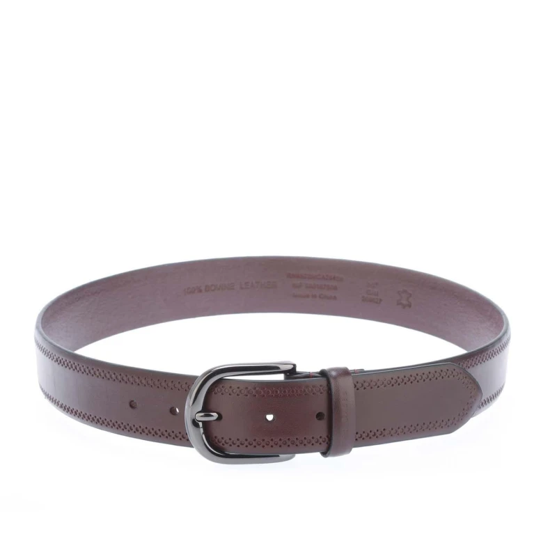 Image of Ted Baker Picolt Broguing Leather Belt - Red Red 30 Inch