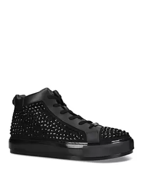 Image of Kurt Geiger London Mens Laney Stud Embellished High Top Sneakers