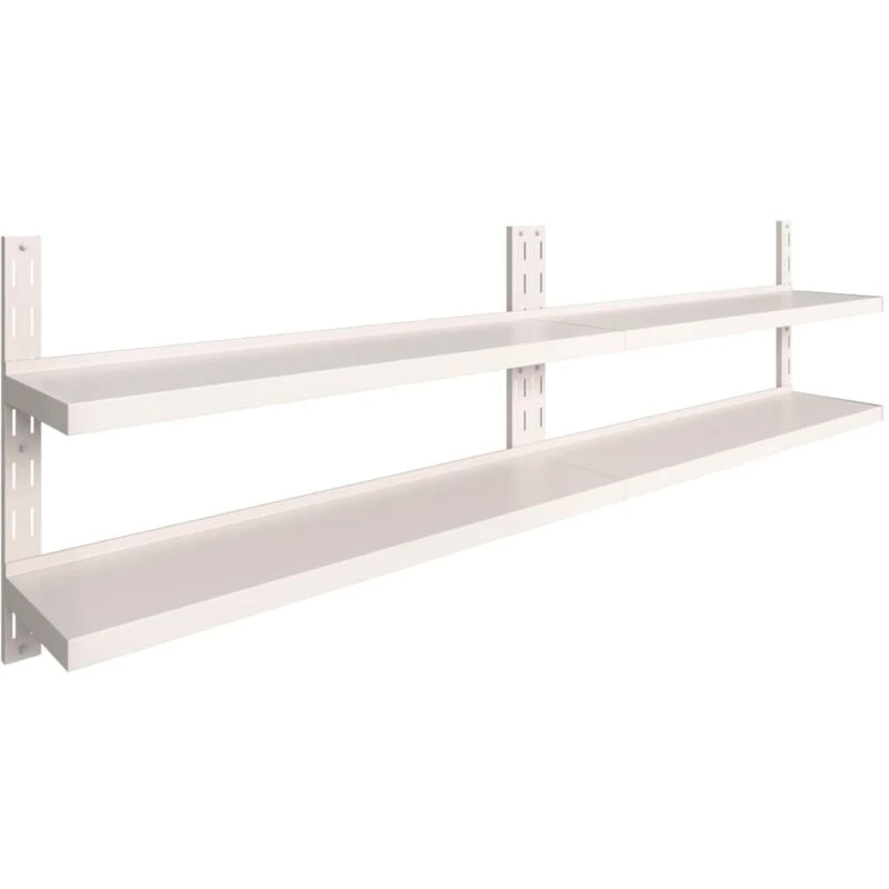 Image of VIDAXL 2-Tier Floating Wall Shelves 2 pcs Stainless Steel 300x30cm vidaXL 8720286063989