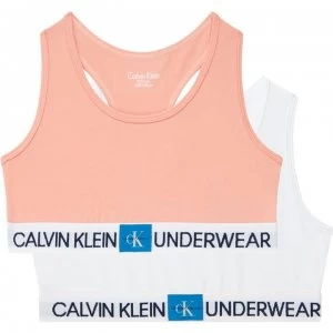 Image of Calvin Klein 2 Pack BXB Bra Junior - Pink/White 0VM