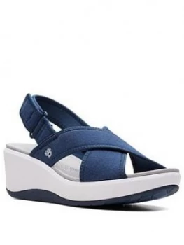 Image of Clarks Cali Cove Wedge Sandal - Navy