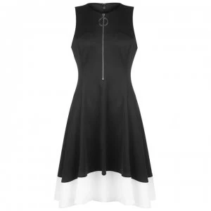 Image of DKNY Zip Detail Dress - Black/Cloud
